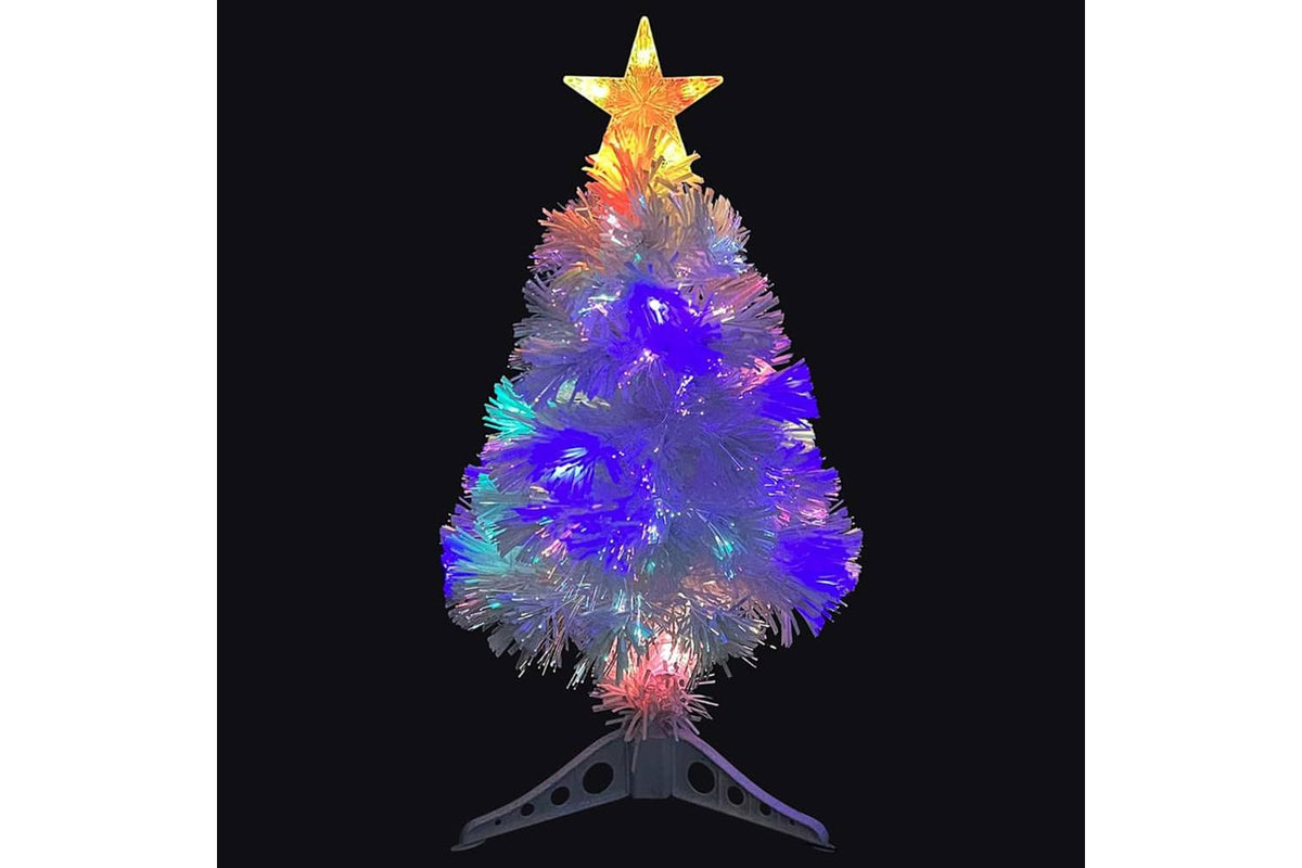 Vidaxl Artificial Pre-lit Christmas Tree White 64 Cm Fibre Optic-4