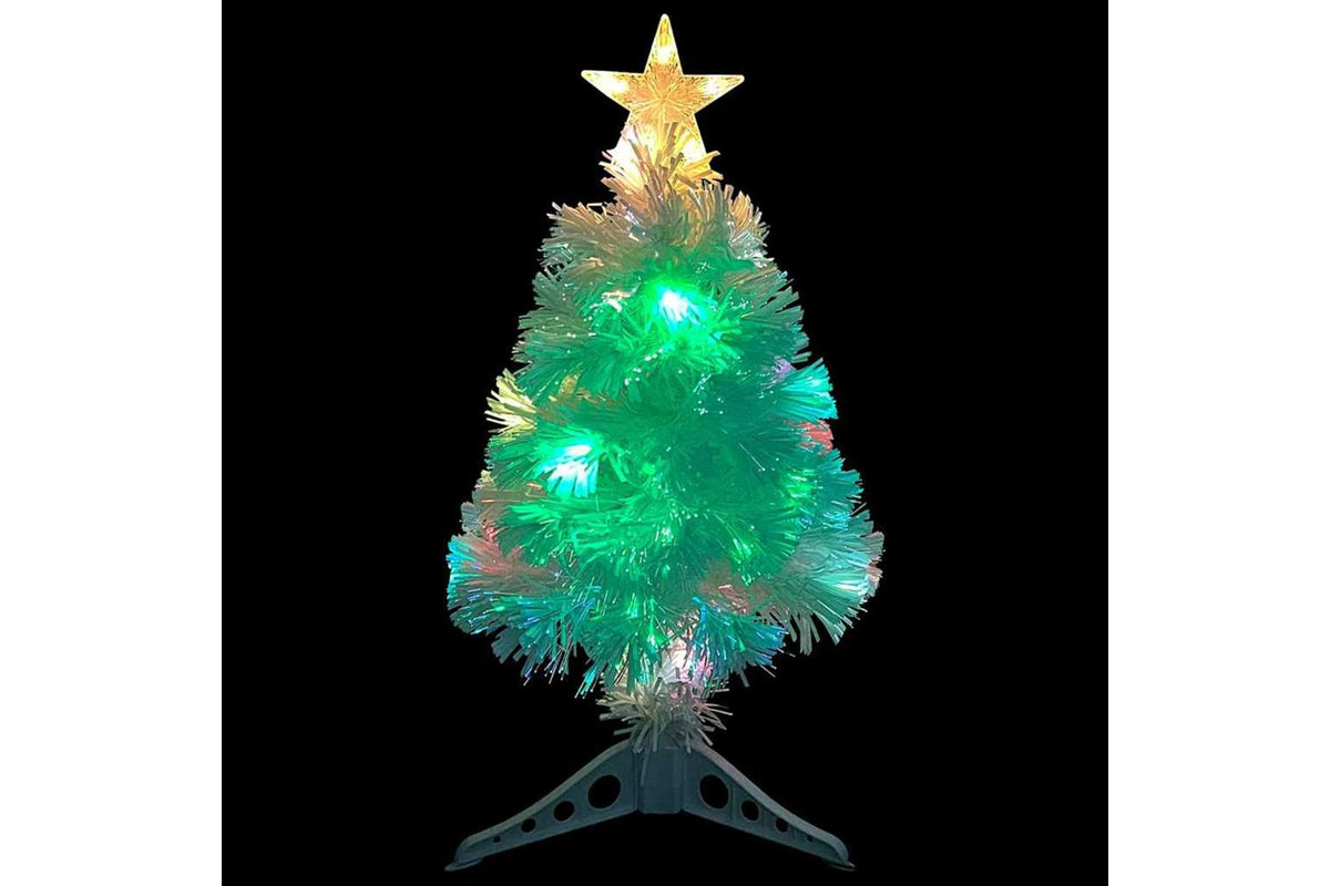 Vidaxl Artificial Pre-lit Christmas Tree White 64 Cm Fibre Optic-5