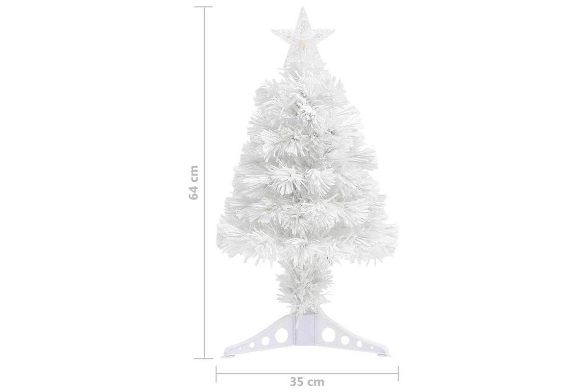Vidaxl Artificial Pre-lit Christmas Tree White 64 Cm Fibre Optic-10