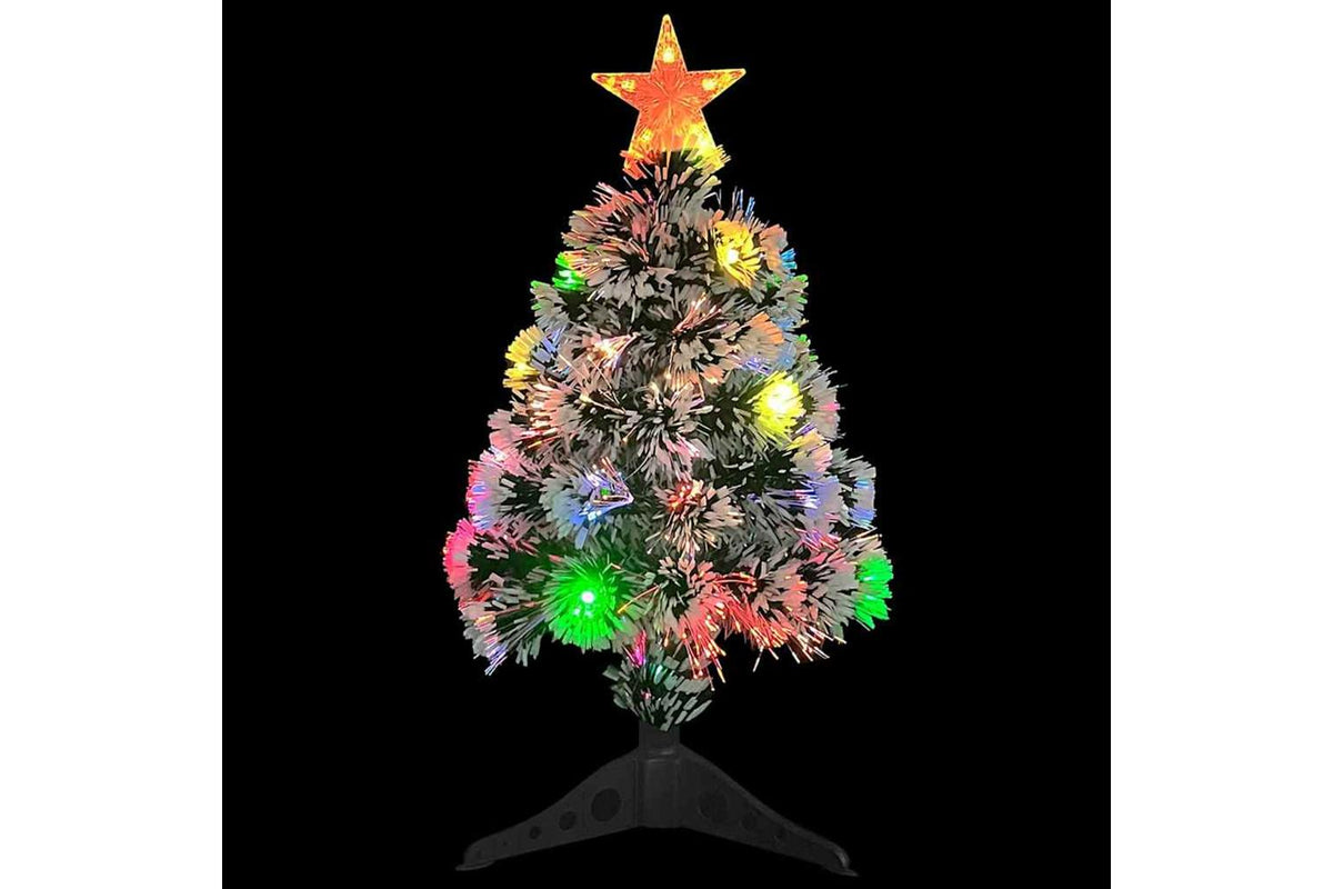 Vidaxl Artificial Pre-lit Christmas Tree Whiteblue 64 Cm Fibre Optic-3