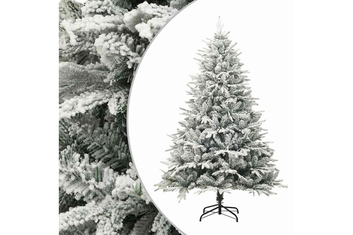 Vidaxl Artificial Christmas Tree With Flocked Snow Green 210 Cm Pvc