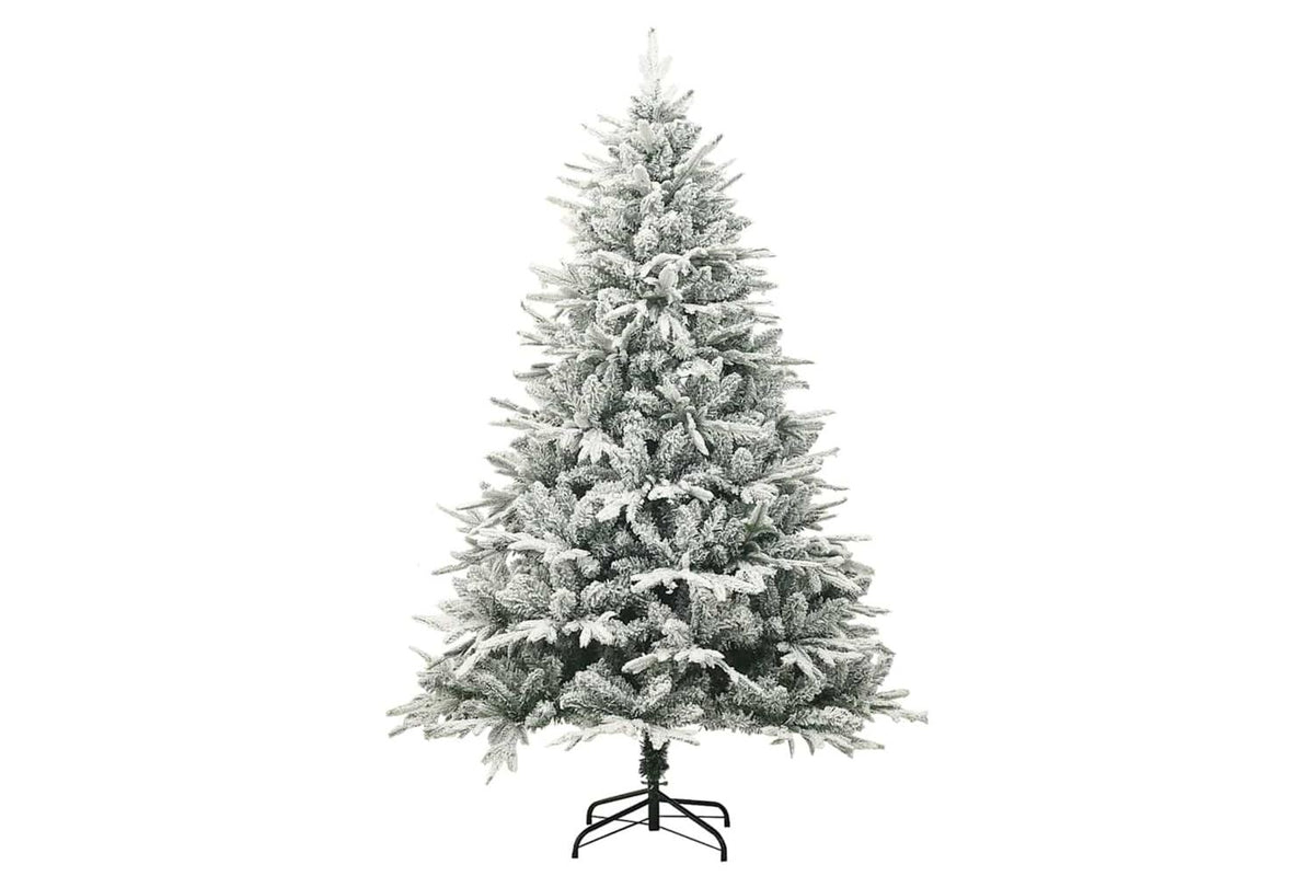 Vidaxl Artificial Christmas Tree With Flocked Snow Green 240 Cm Pvc-2