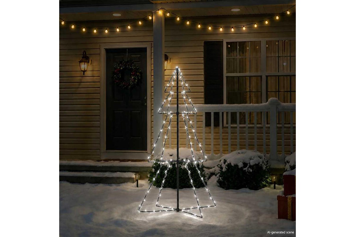 Vidaxl Christmas Cone Tree 160 Leds Indoor And Outdoor 78x120 Cm-3