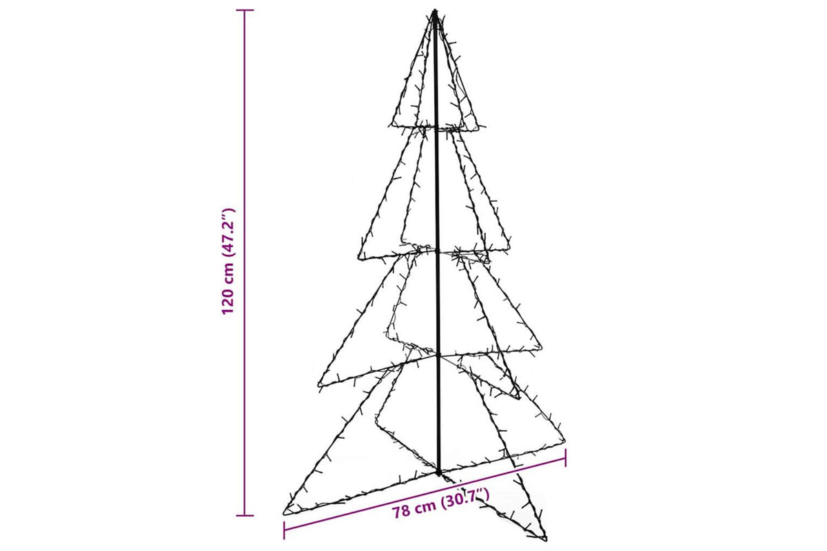 Vidaxl Christmas Cone Tree 160 Leds Indoor And Outdoor 78x120 Cm-7