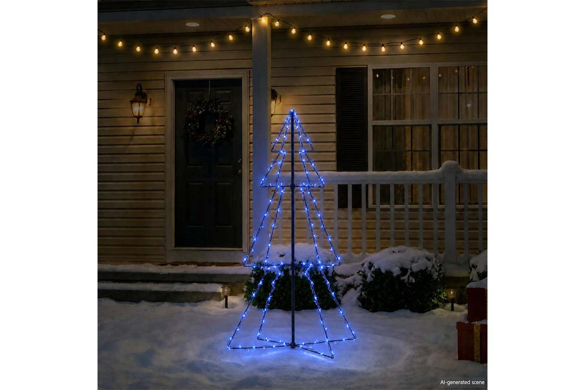 Vidaxl Christmas Cone Tree 160 Leds Indoor And Outdoor 78x120 Cm-3