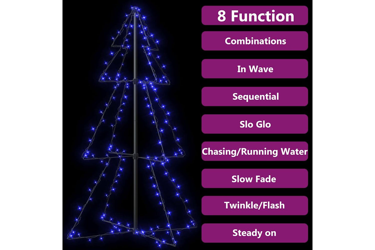 Vidaxl Christmas Cone Tree 160 Leds Indoor And Outdoor 78x120 Cm-7