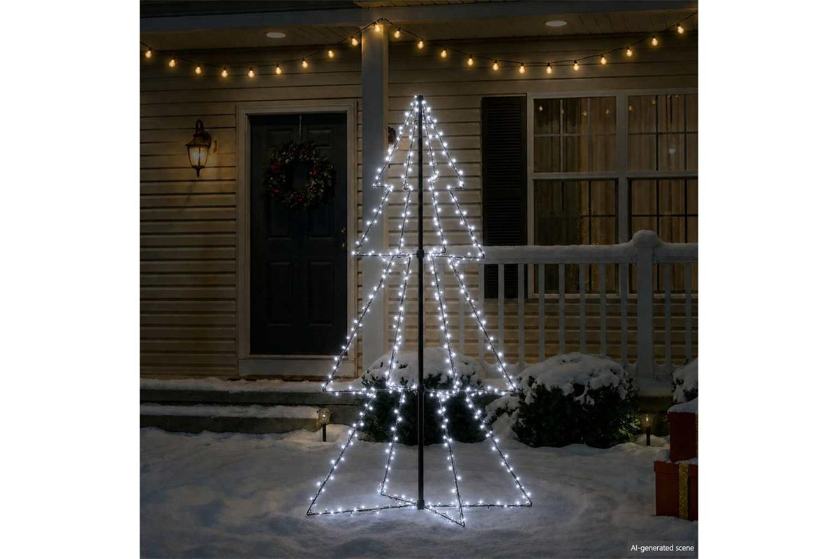 Vidaxl Christmas Cone Tree 200 Leds Indoor And Outdoor 98x150 Cm-3