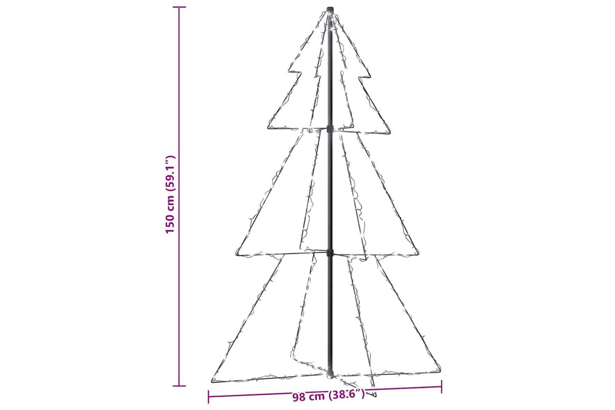 Vidaxl Christmas Cone Tree 200 Leds Indoor And Outdoor 98x150 Cm-7