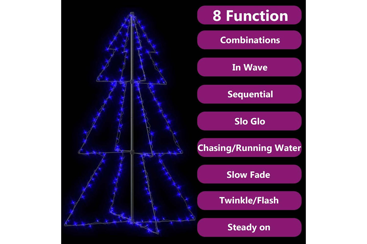 Vidaxl Christmas Cone Tree 200 Leds Indoor And Outdoor 98x150 Cm-7