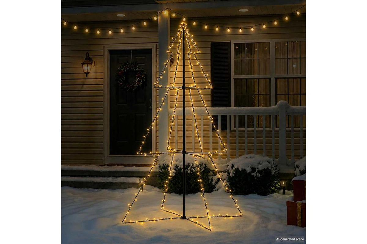 Vidaxl Christmas Cone Tree 240 Leds Indoor And Outdoor 118x180 Cm-3
