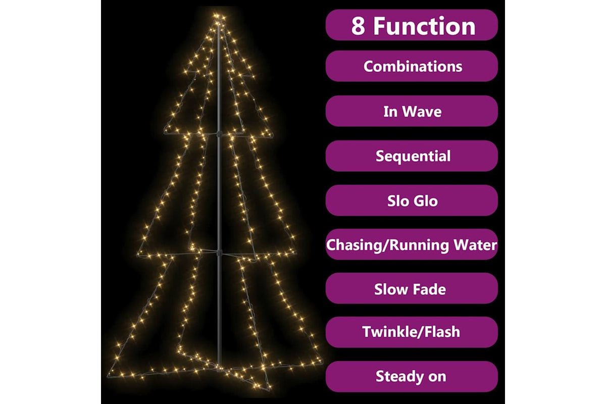 Vidaxl Christmas Cone Tree 240 Leds Indoor And Outdoor 118x180 Cm-7