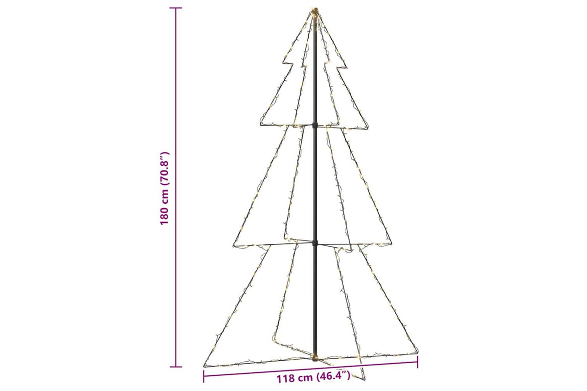 Vidaxl Christmas Cone Tree 240 Leds Indoor And Outdoor 118x180 Cm-8