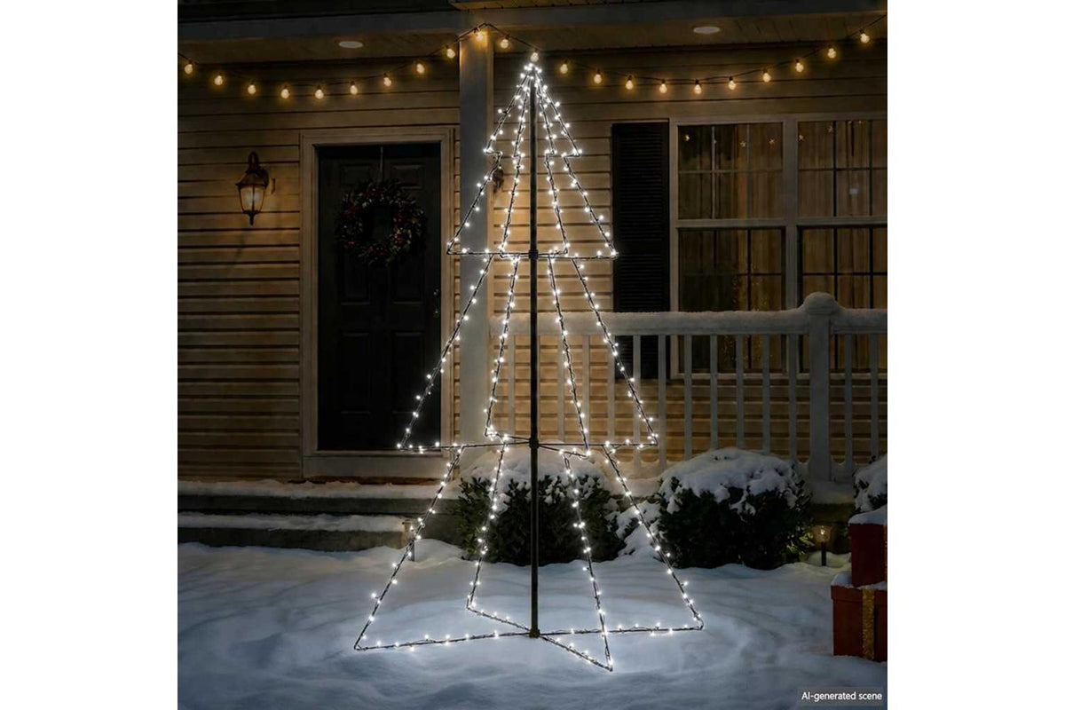 Vidaxl Christmas Cone Tree 240 Leds Indoor And Outdoor 118x180 Cm-3