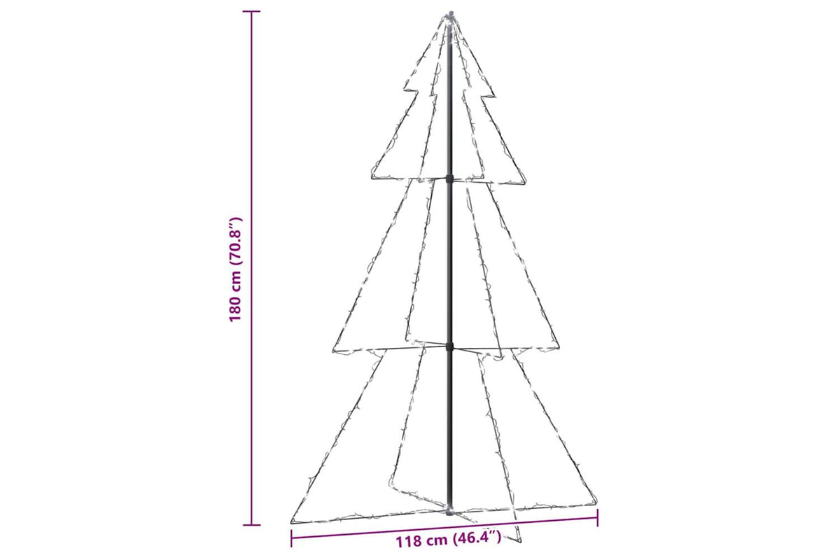 Vidaxl Christmas Cone Tree 240 Leds Indoor And Outdoor 118x180 Cm-7