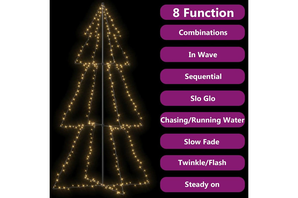 Vidaxl Christmas Cone Tree 300 Leds Indoor And Outdoor 120x220 Cm-7