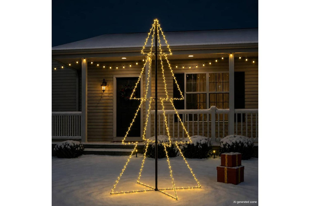 Vidaxl Christmas Cone Tree 360 Leds Indoor And Outdoor 143x250 Cm-3