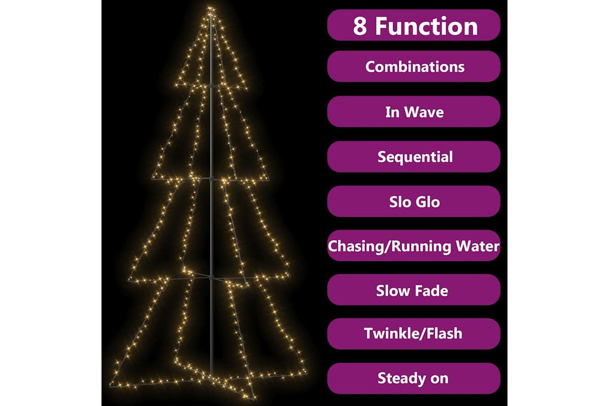 Vidaxl Christmas Cone Tree 360 Leds Indoor And Outdoor 143x250 Cm-7