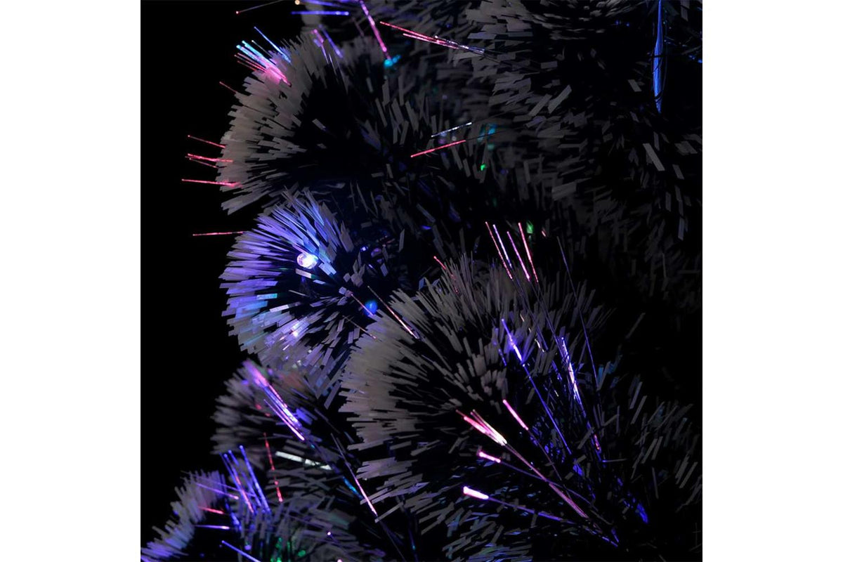 Vidaxl Pre-lit Christmas Tree Green And White 150 Cm Fibre Optic-6