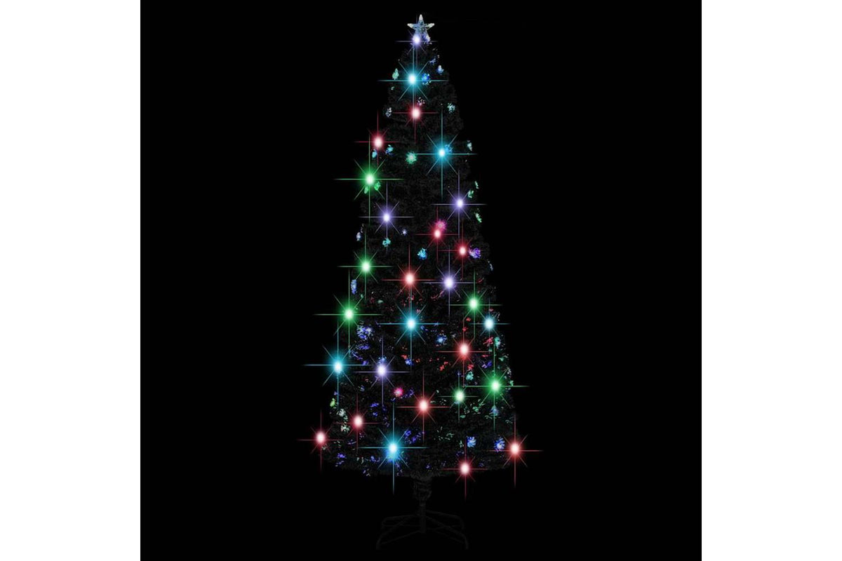 Vidaxl Pre-lit Christmas Tree Green And White 240 Cm Fibre Optic-2