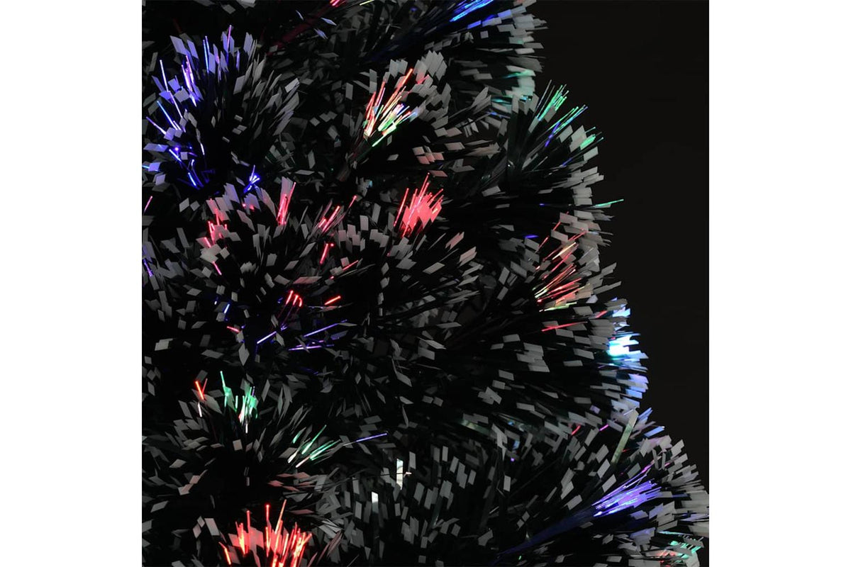 Vidaxl Pre-lit Christmas Tree Green And White 240 Cm Fibre Optic-4