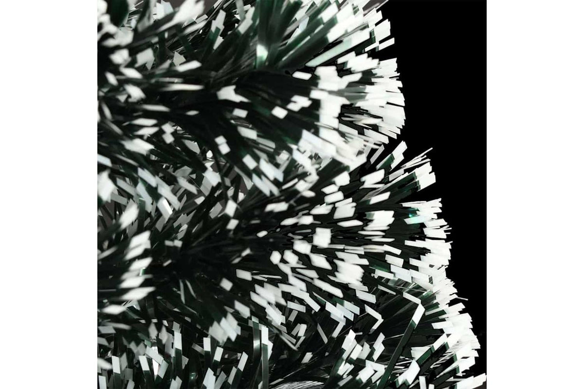 Vidaxl Pre-lit Christmas Tree Green And White 240 Cm Fibre Optic-6