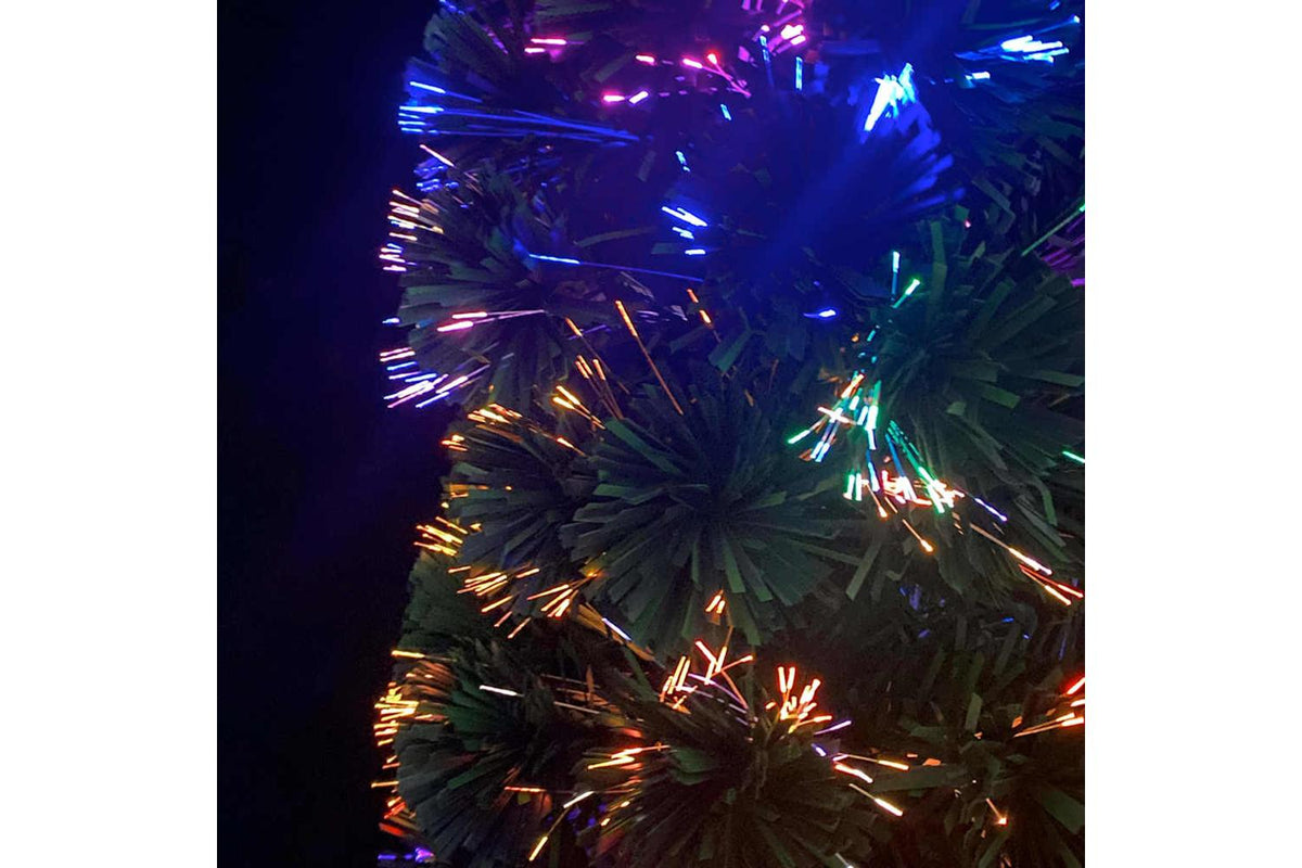 Vidaxl Artificial Slim Christmas Tree With Stand 210 Cm Fibre Optic-5