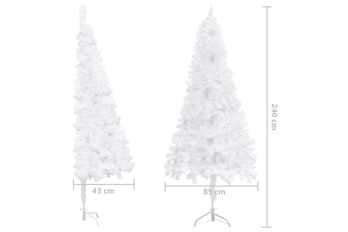 Vidaxl Corner Artificial Christmas Tree White 240 Cm Pvc-9