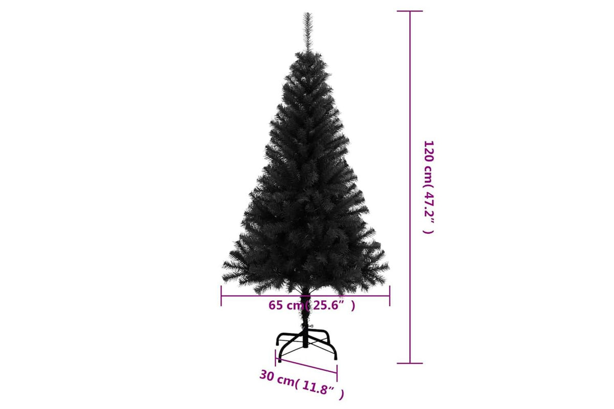Vidaxl Artificial Christmas Tree With Stand Black 120 Cm Pvc-7