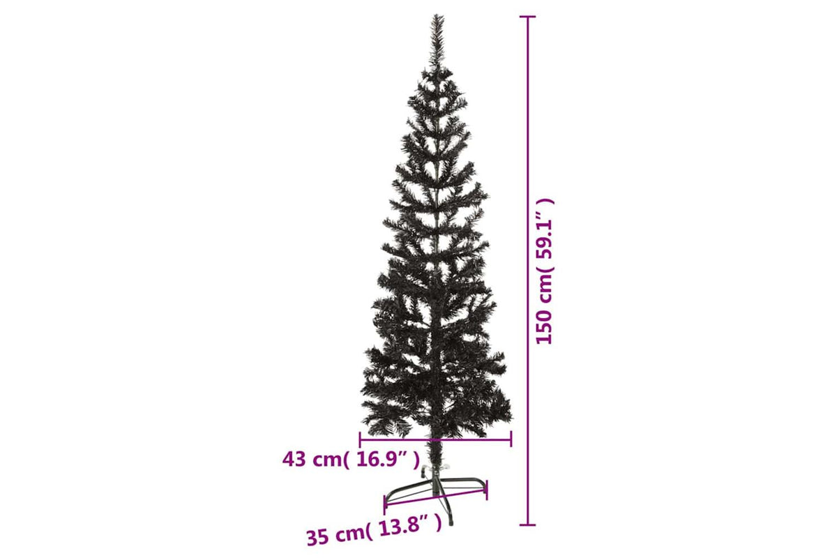 Vidaxl Slim Christmas Tree Black 150 Cm-8