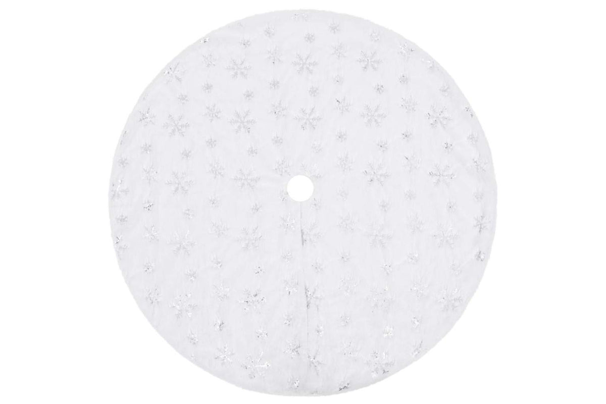 Vidaxl Luxury Christmas Tree Skirt White 90 Cm Faux Fur-2