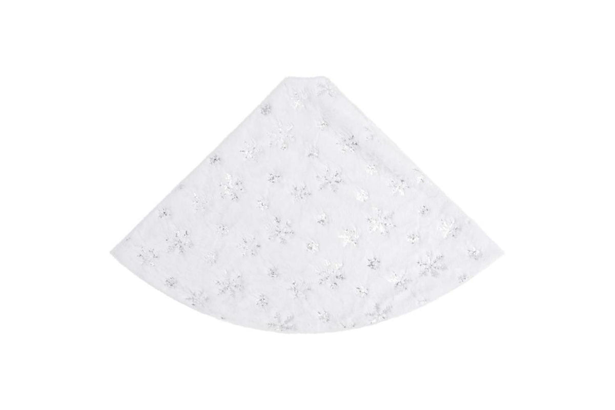 Vidaxl Luxury Christmas Tree Skirt White 122 Cm Faux Fur-3