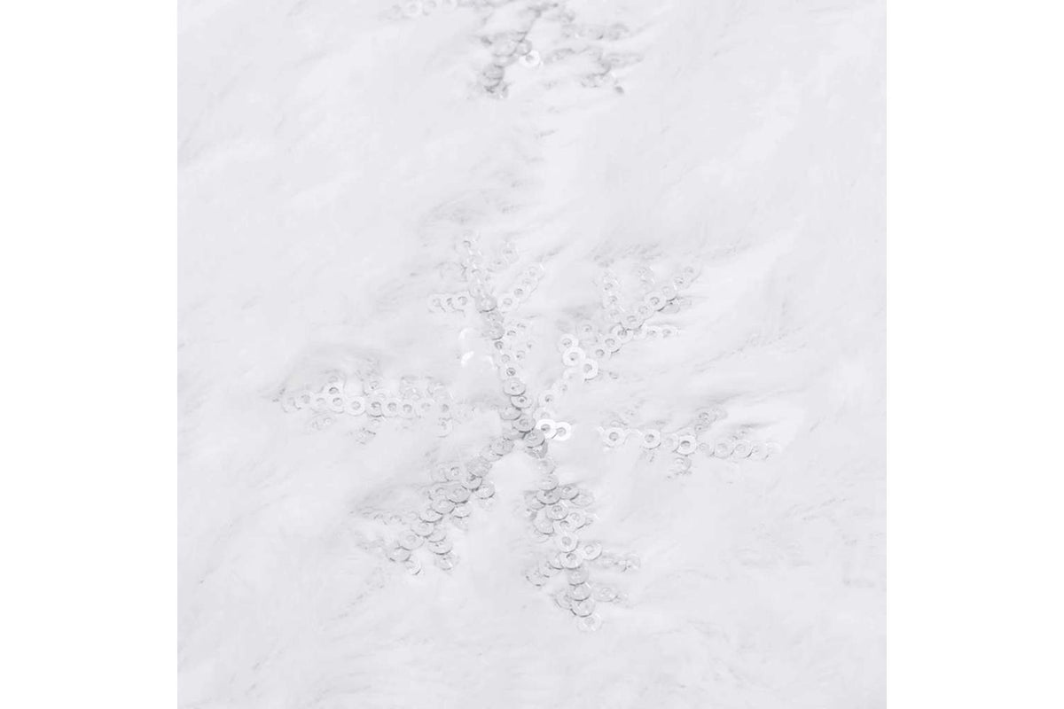 Vidaxl Luxury Christmas Tree Skirt White 122 Cm Faux Fur-5
