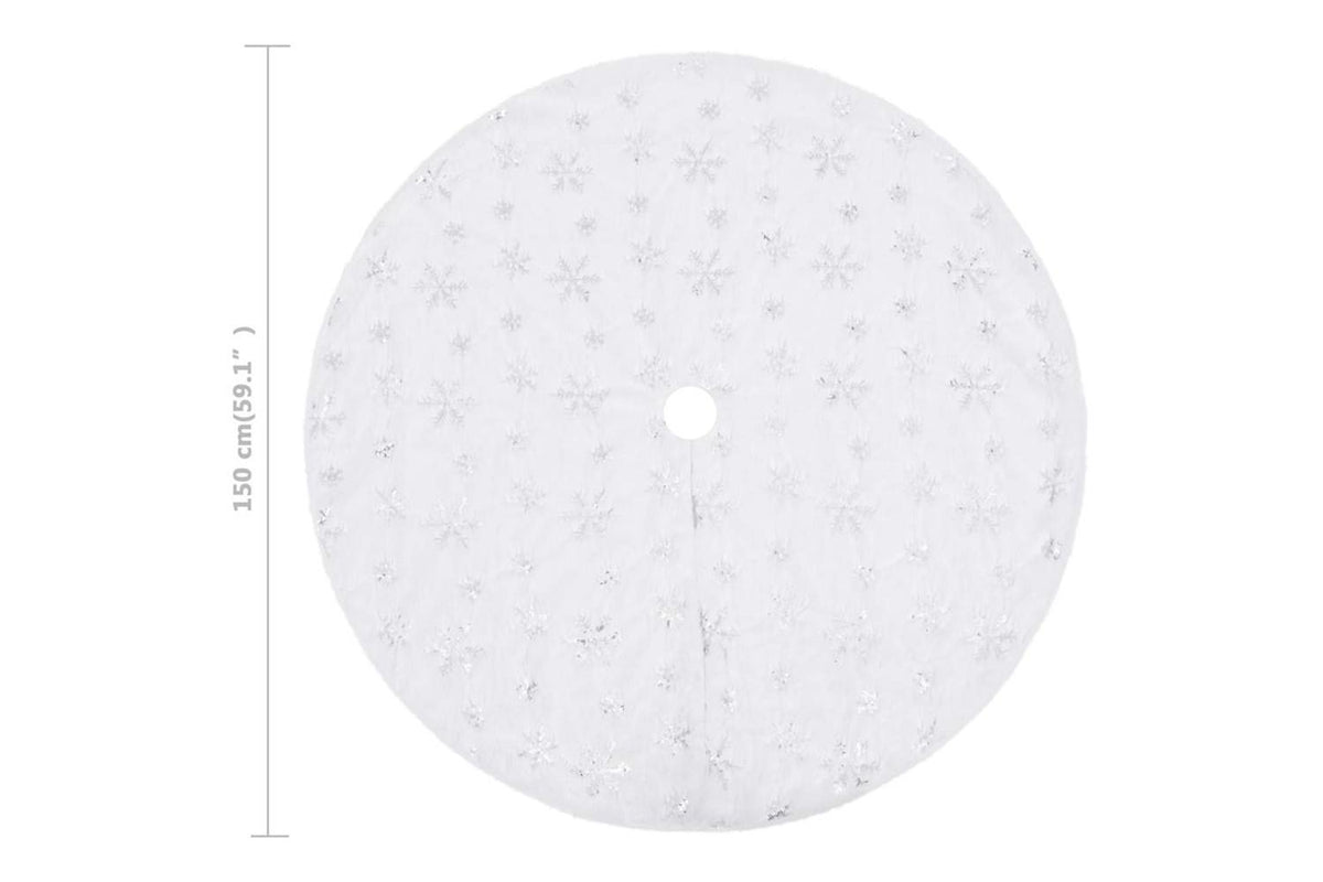 Vidaxl Luxury Christmas Tree Skirt White 150 Cm Faux Fur-6
