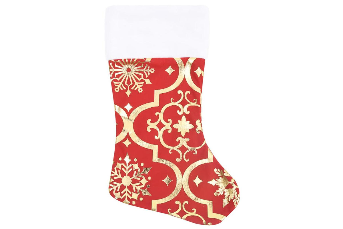 Vidaxl Luxury Christmas Tree Skirt With Sock Red 122 Cm Fabric-4
