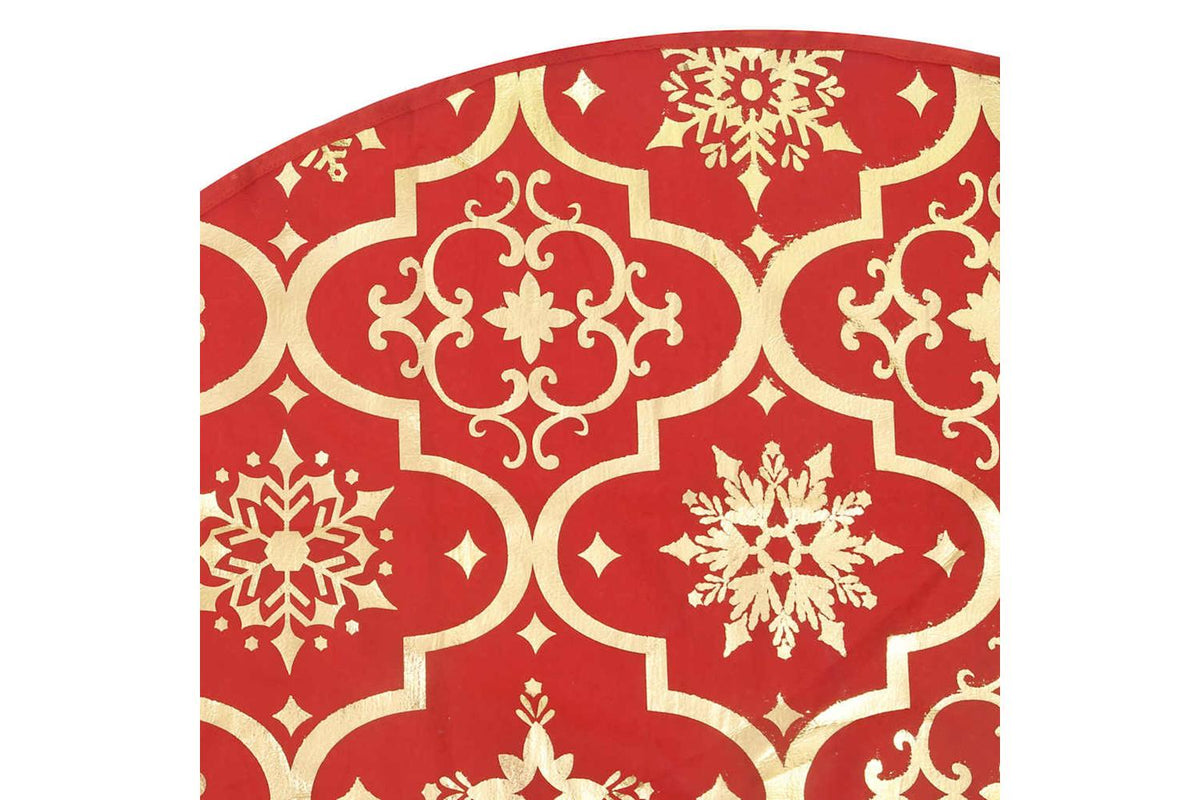 Vidaxl Luxury Christmas Tree Skirt With Sock Red 150 Cm Fabric-6