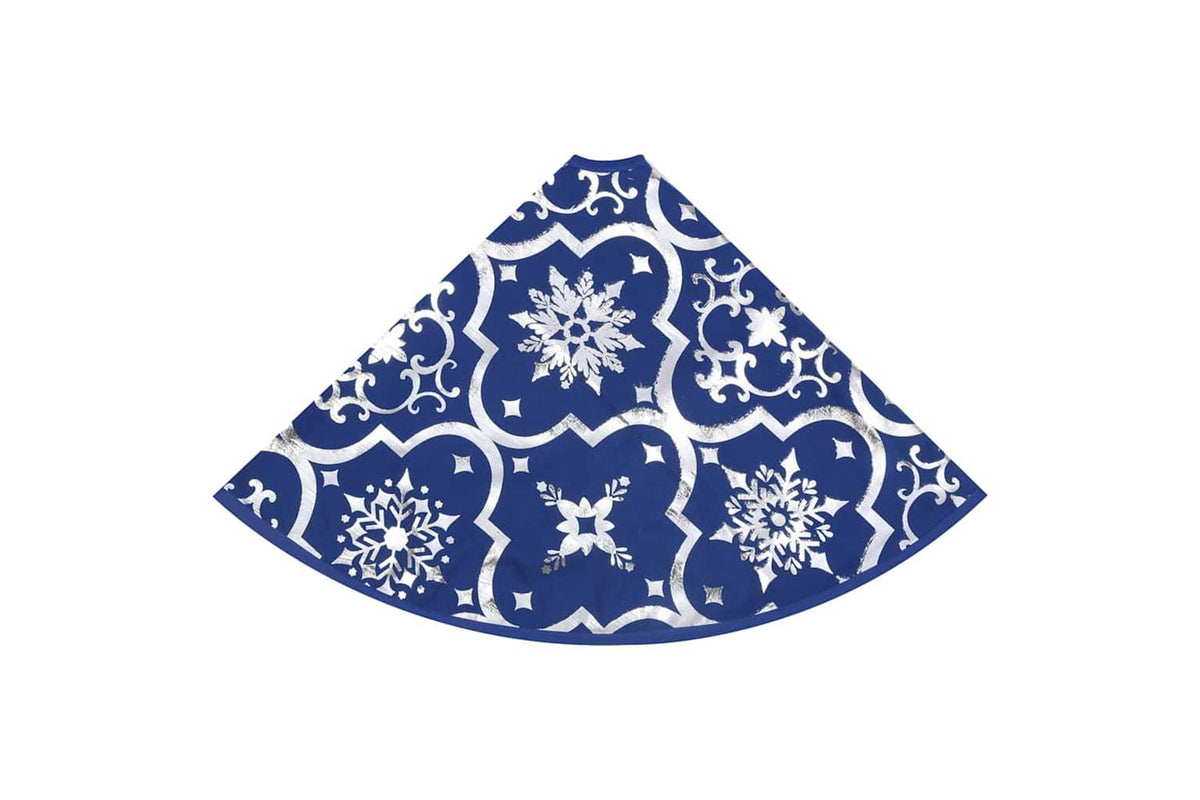 Vidaxl Luxury Christmas Tree Skirt With Sock Blue 122 Cm Fabric-5