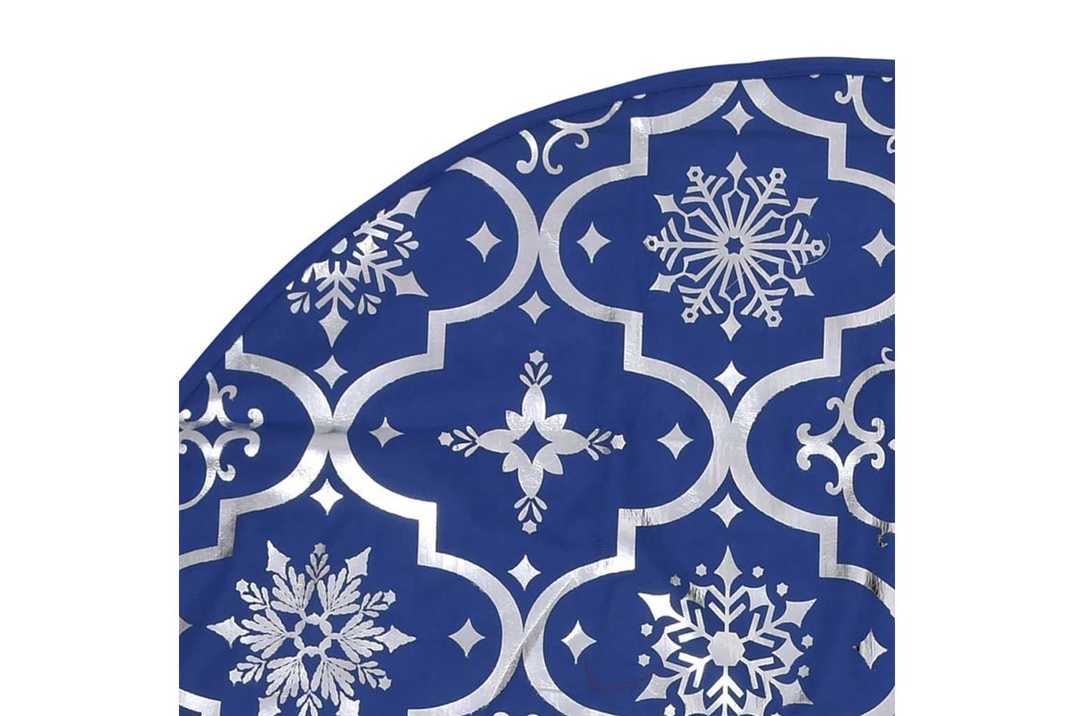 Vidaxl Luxury Christmas Tree Skirt With Sock Blue 150 Cm Fabric-7