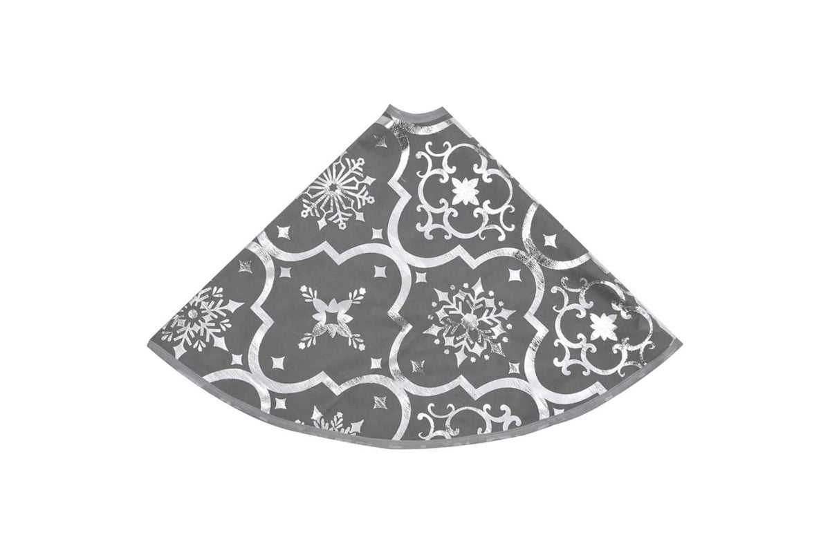 Vidaxl Luxury Christmas Tree Skirt With Sock Grey 90 Cm Fabric-5