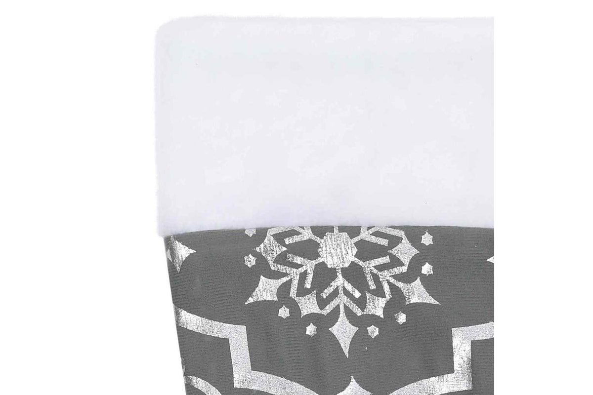 Vidaxl Luxury Christmas Tree Skirt With Sock Grey 122 Cm Fabric-6