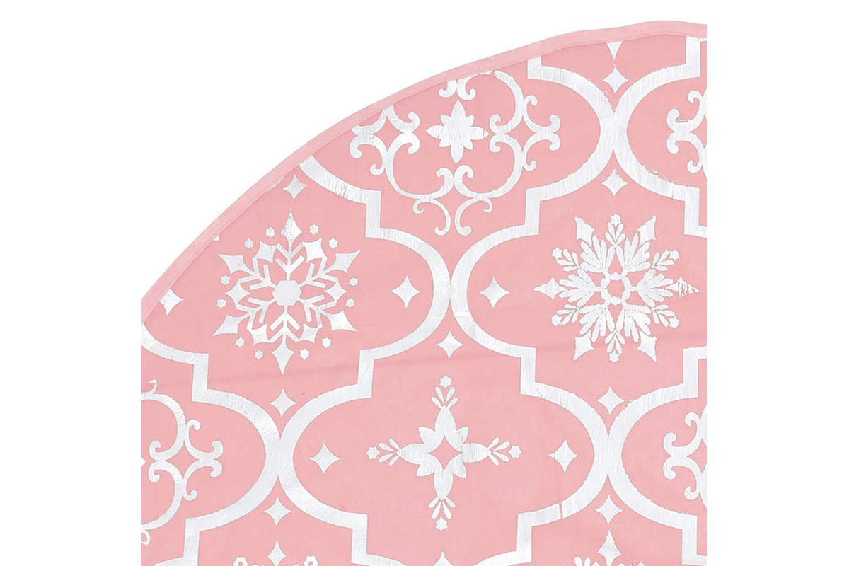 Vidaxl Luxury Christmas Tree Skirt With Sock Pink 150 Cm Fabric-6