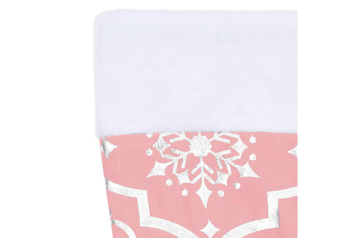 Vidaxl Luxury Christmas Tree Skirt With Sock Pink 150 Cm Fabric-7