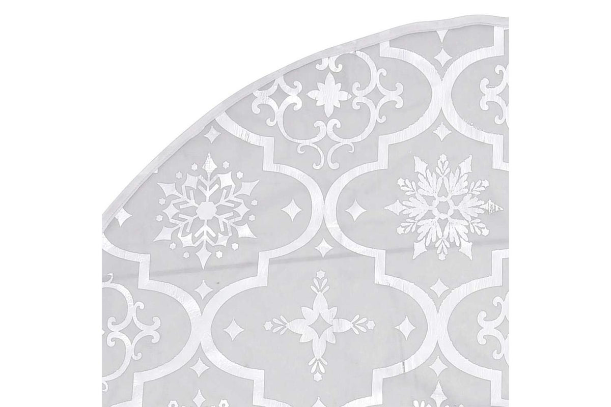 Vidaxl Luxury Christmas Tree Skirt With Sock White 90 Cm Fabric-6