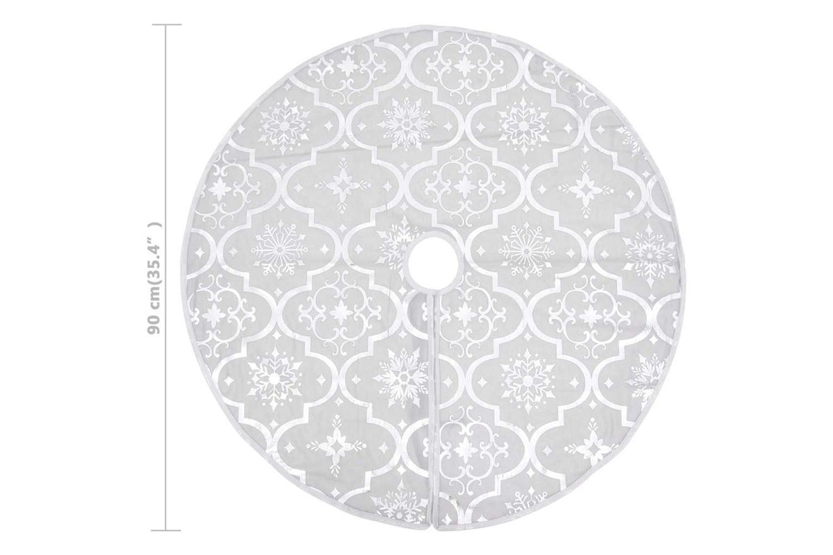 Vidaxl Luxury Christmas Tree Skirt With Sock White 90 Cm Fabric-8