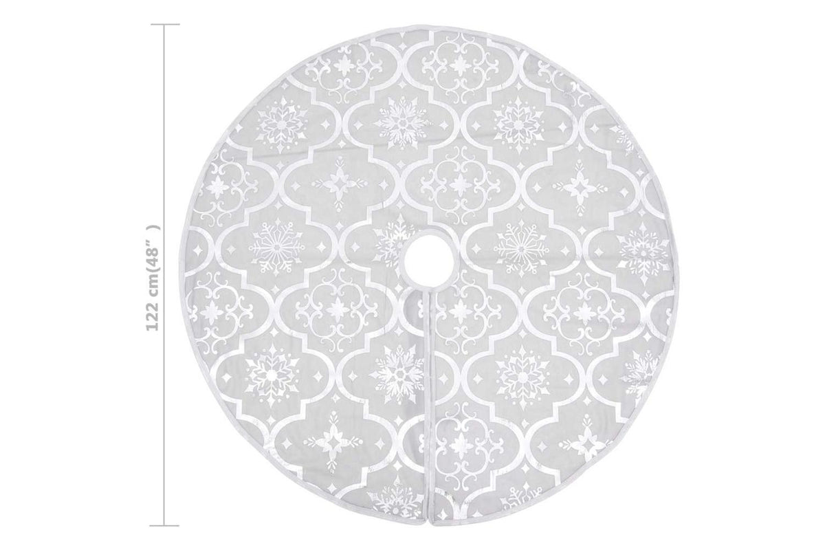 Vidaxl Luxury Christmas Tree Skirt With Sock White 122 Cm Fabric-8