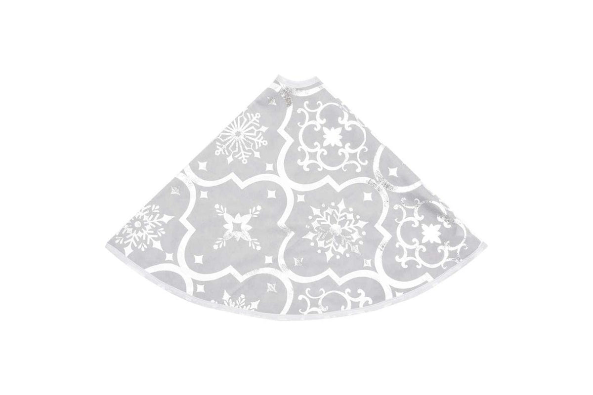 Vidaxl Luxury Christmas Tree Skirt With Sock White 150 Cm Fabric-5