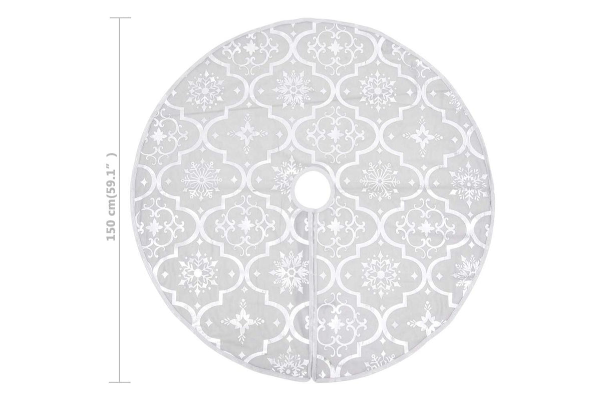 Vidaxl Luxury Christmas Tree Skirt With Sock White 150 Cm Fabric-8