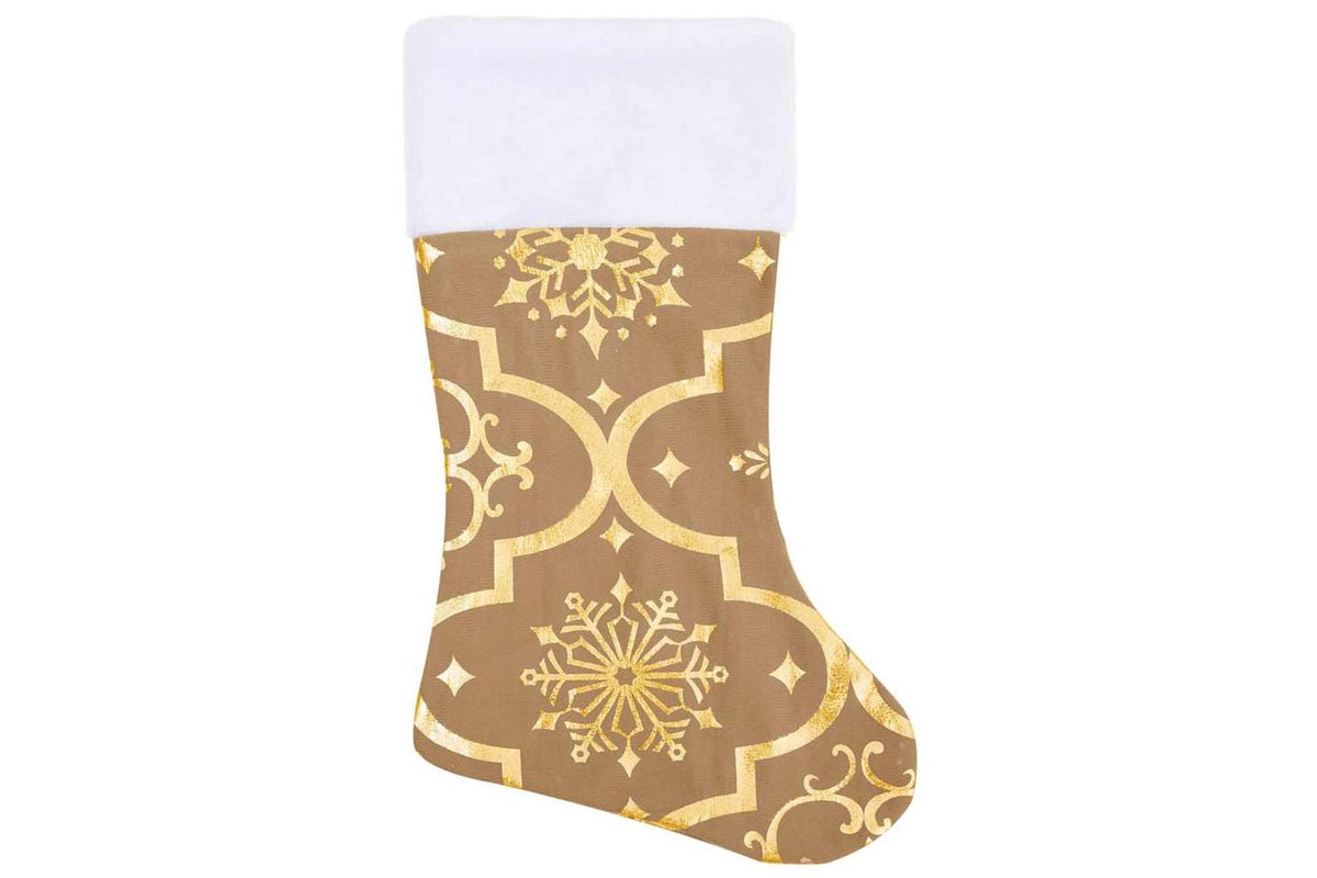 Vidaxl Luxury Christmas Tree Skirt With Sock Yellow 90 Cm Fabric-4