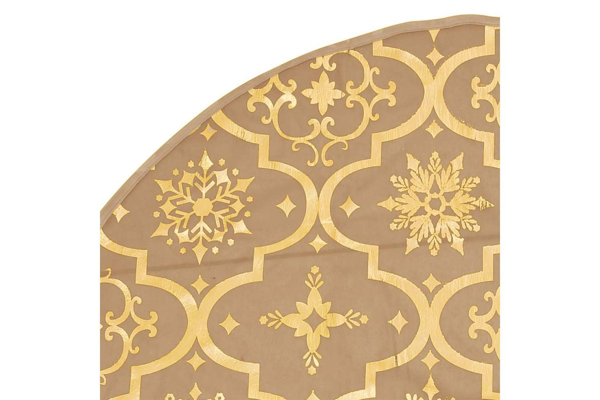 Vidaxl Luxury Christmas Tree Skirt With Sock Yellow 122 Cm Fabric-6