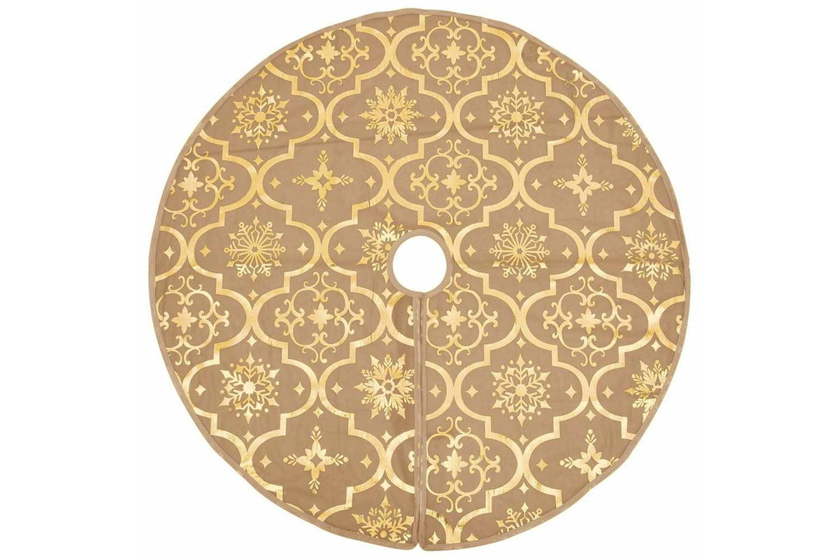 Vidaxl Luxury Christmas Tree Skirt With Sock Yellow 150 Cm Fabric-3