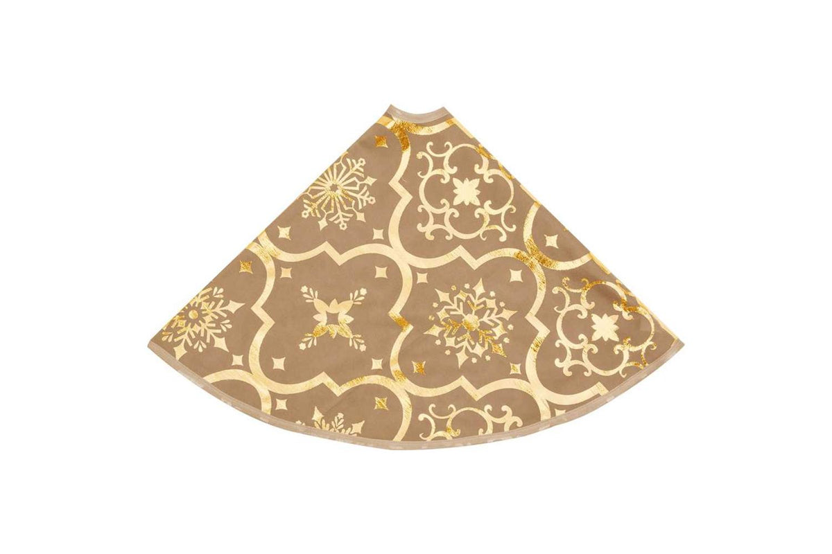 Vidaxl Luxury Christmas Tree Skirt With Sock Yellow 150 Cm Fabric-5